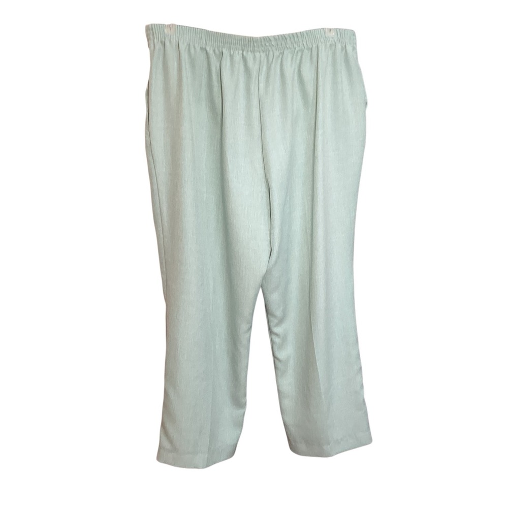 Alfred Dunner Women Pants Size 16W Light Green Elastic Waist Trousers Pockets - Picture 3 of 9